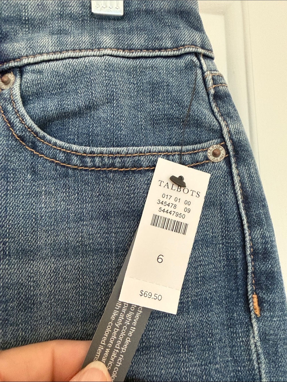 Talbots Blue Denim Shorts with Front Pocket Detail - Picture 2 of 5